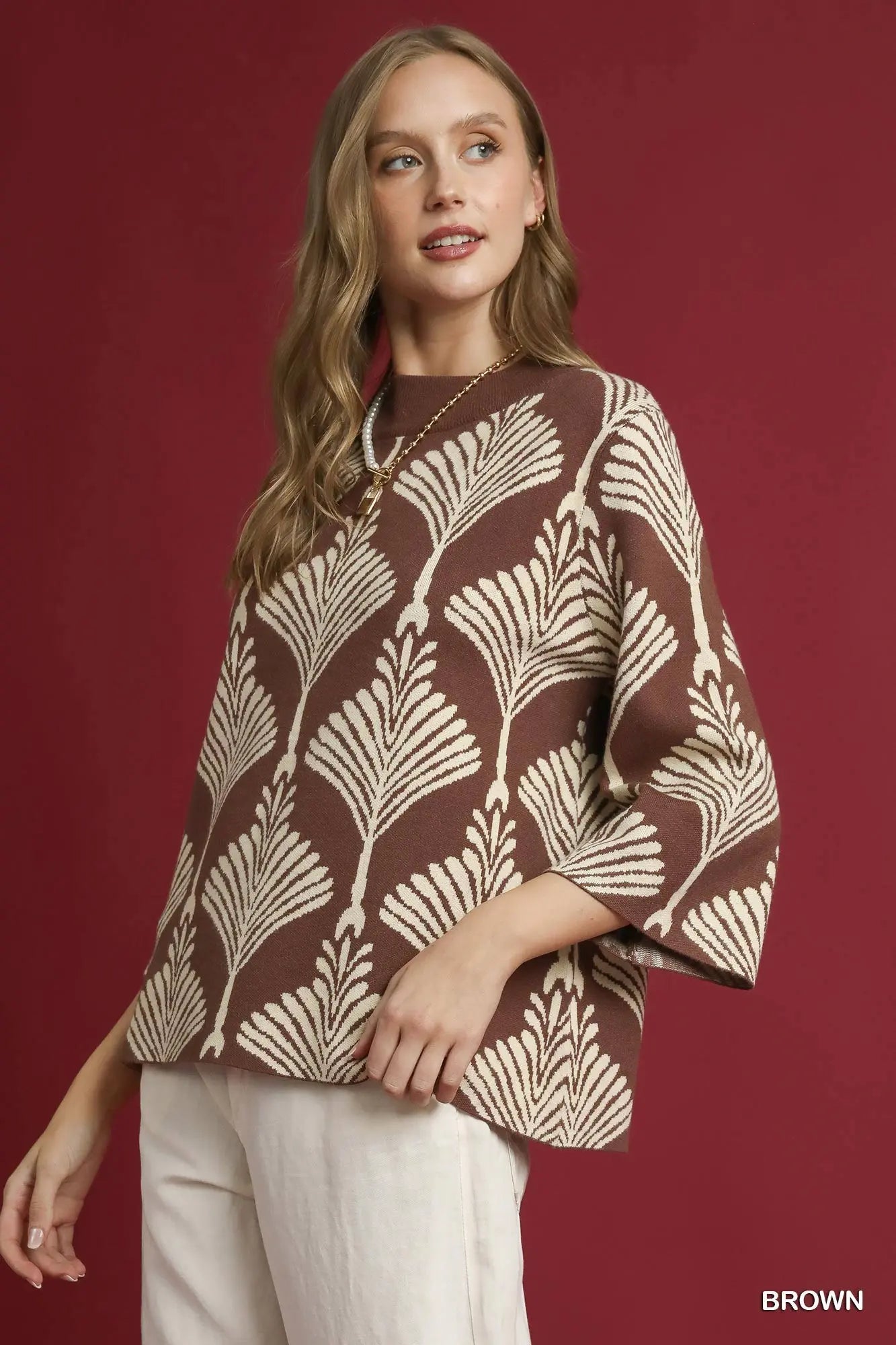 Umgee Abstract printed sweater