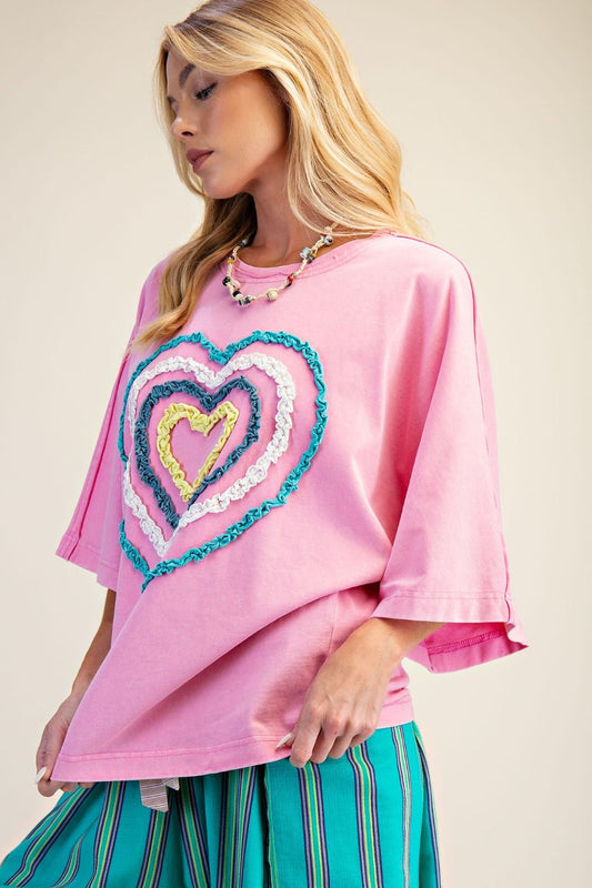 Easel heart textured tee