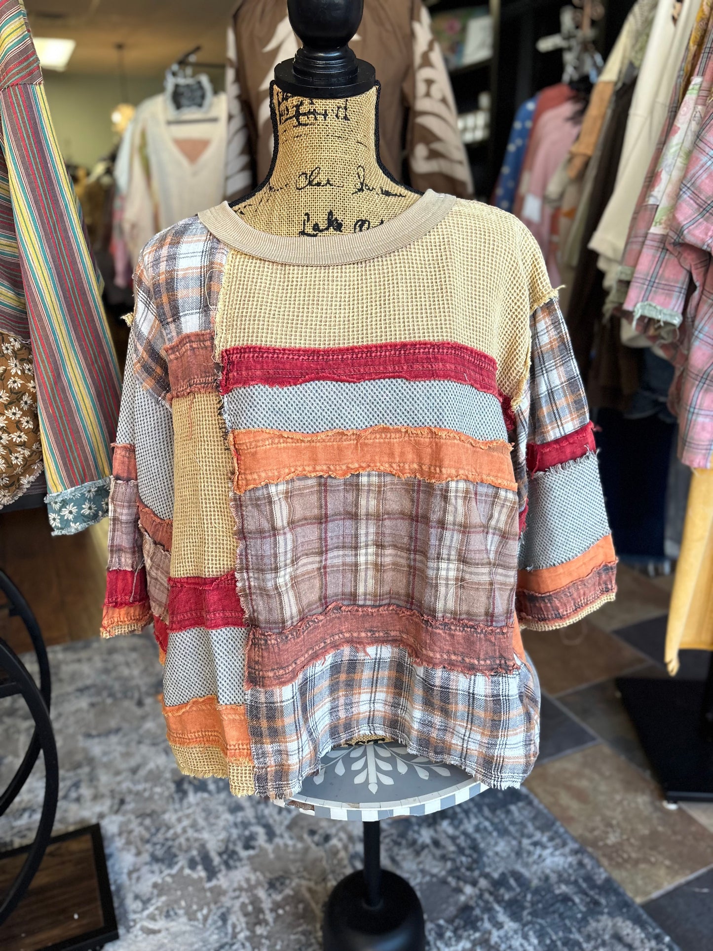 Oli and Hali Autumn breeze waffle knit pullover