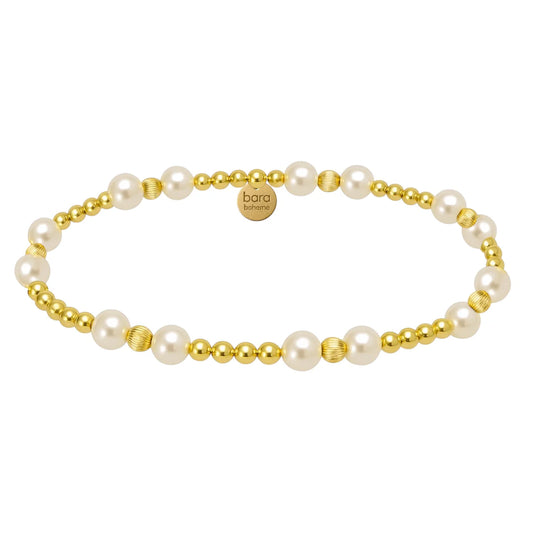 KIMBERLY | GOLD FILLED BEADED BRACELET WITH PEARLS