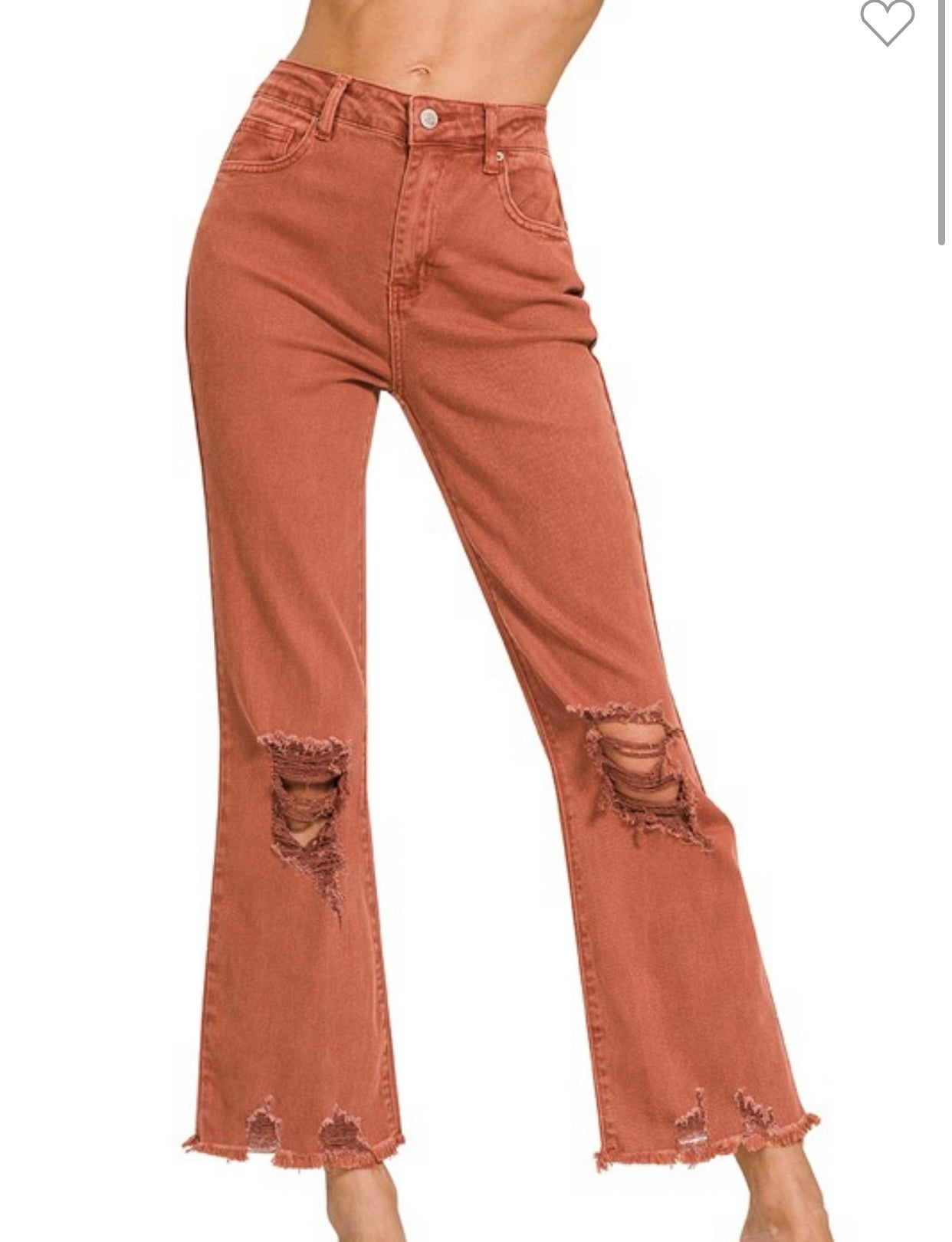 Zenana distressed cropped jeans