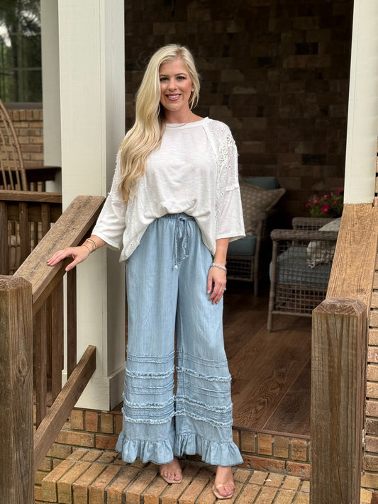 Easel denim chambray pants