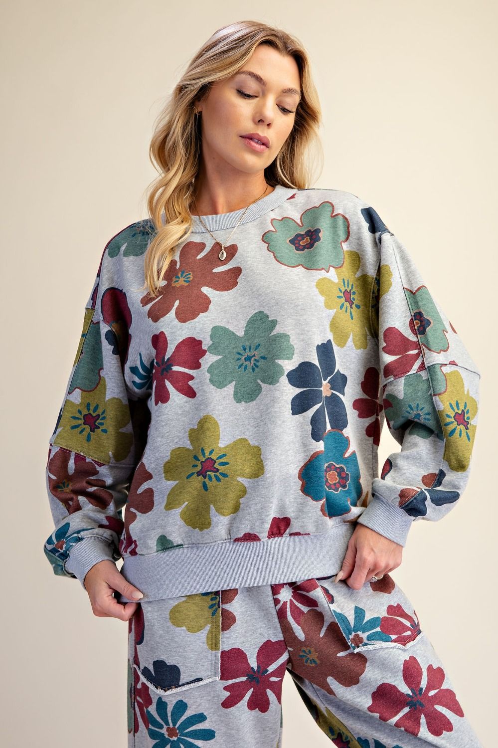Easel heather grey floral set