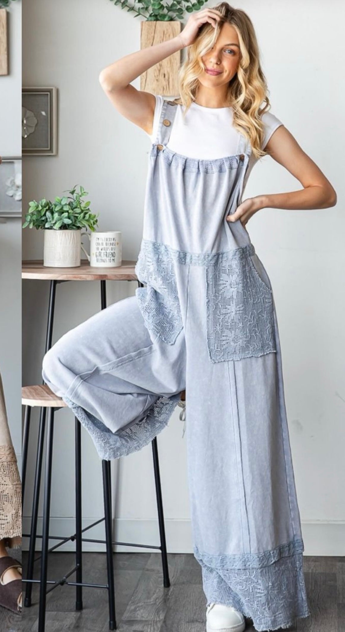 Oli and Hali light wide leg denim jumper