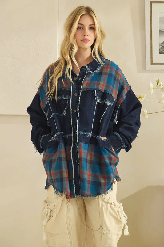 Oli and Hali plaid mix jacket