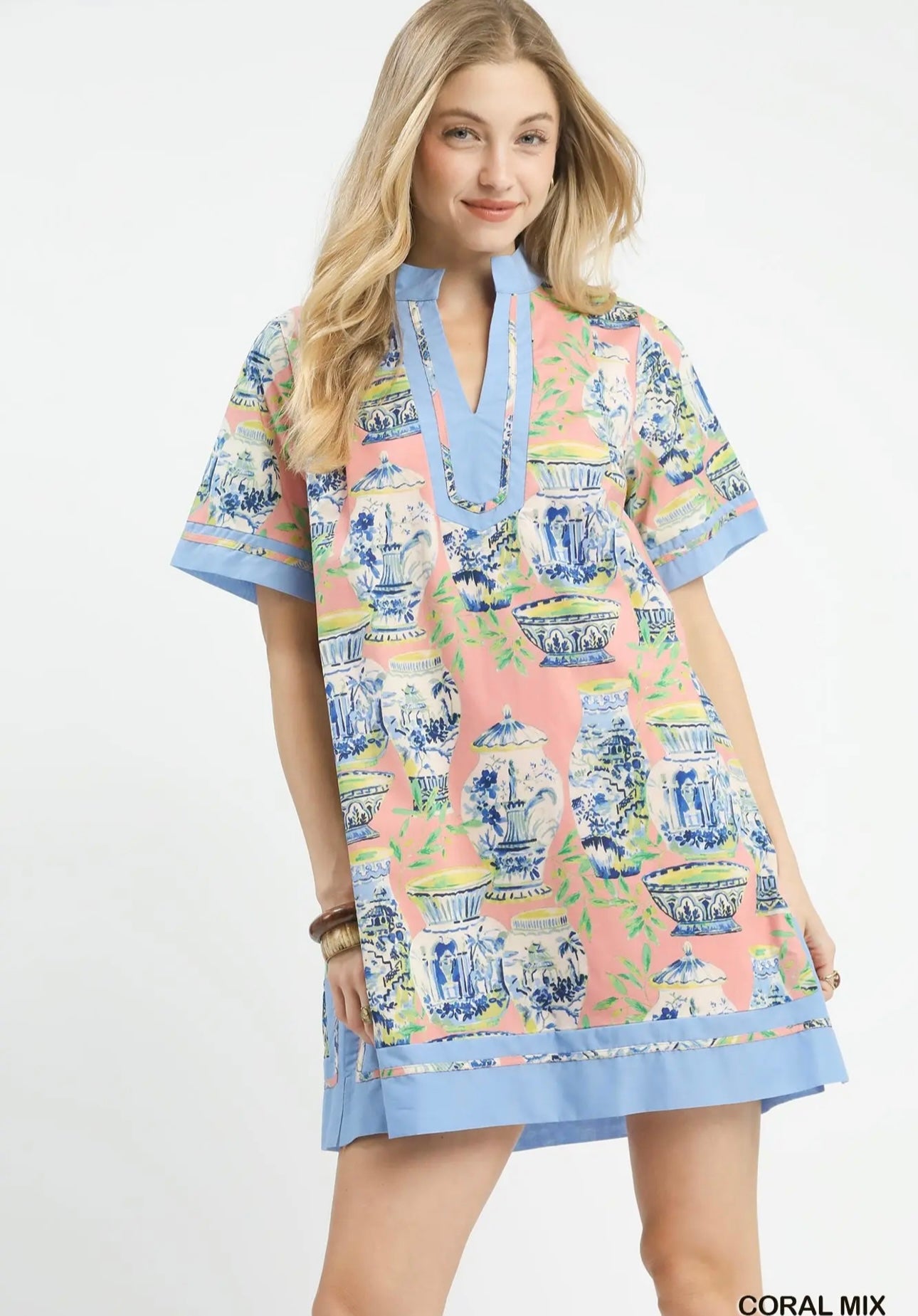 Umgee v neck collared dress