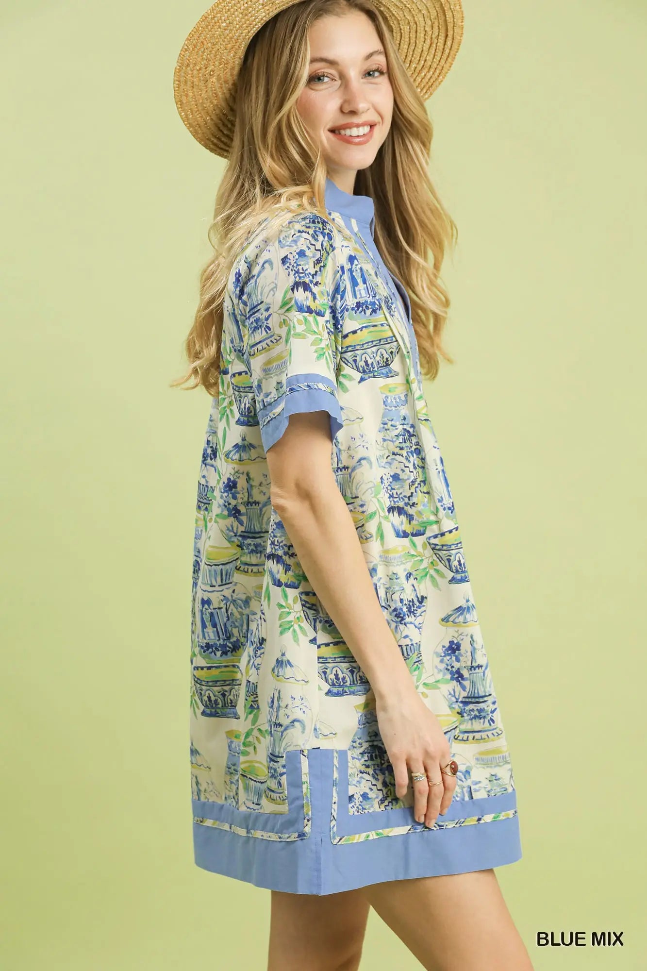 Umgee v neck collared dress