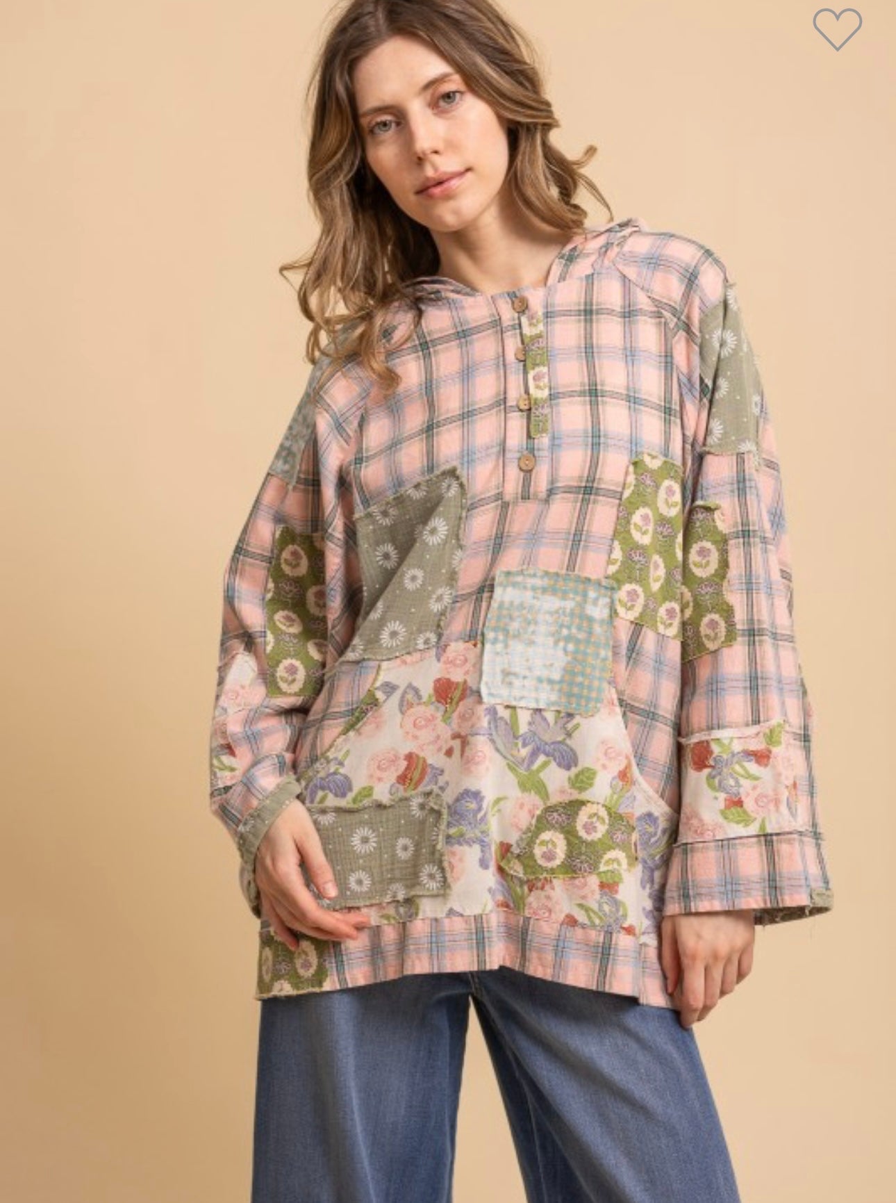 Blue velvet button up hoodie pullover