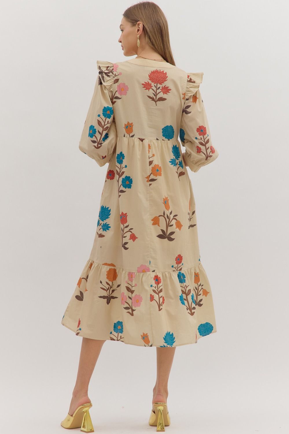 Entro floral print midi dress