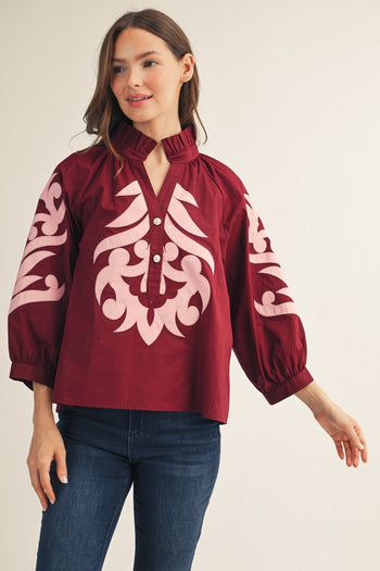 Jodifl Baroque Applique Detail Top