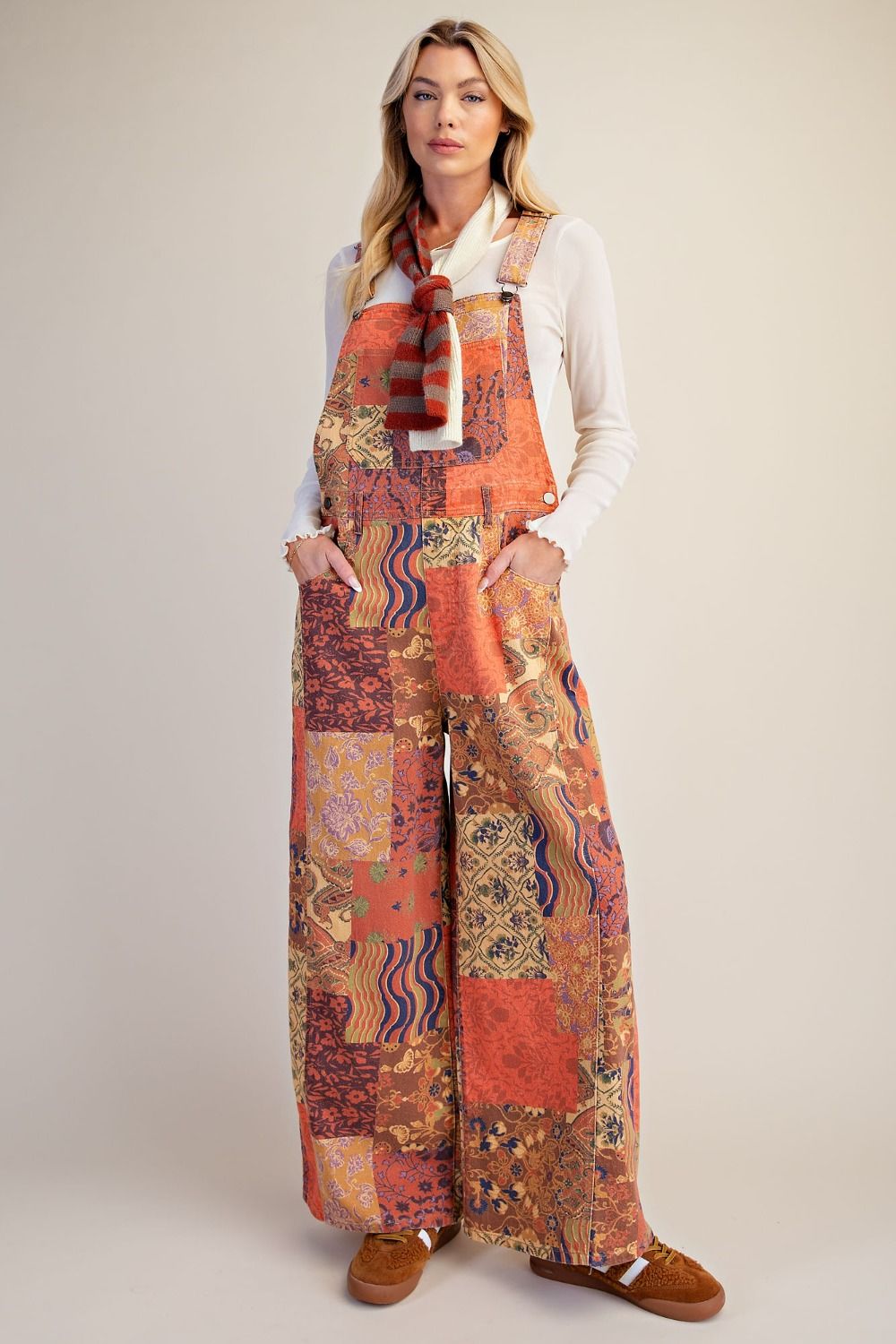 Easel SIGNATURE PRINT ENZYME WASHED OVERALL PANTS