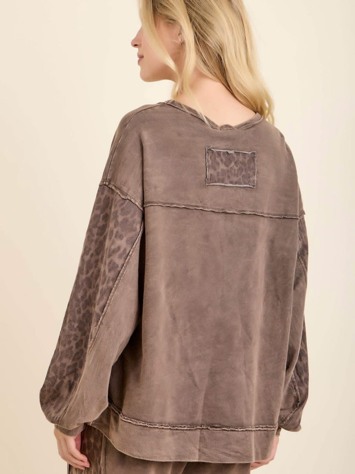 J her coco brown cheetah knit pant set