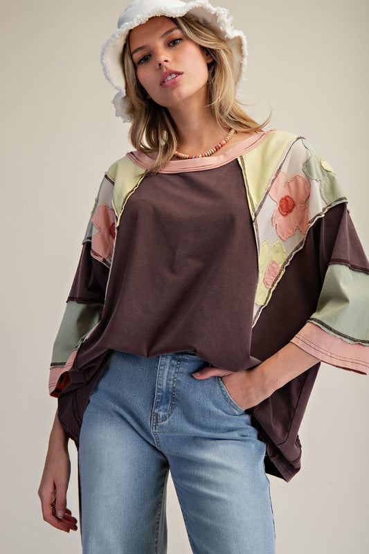 Easel flower patch detailed top mocha