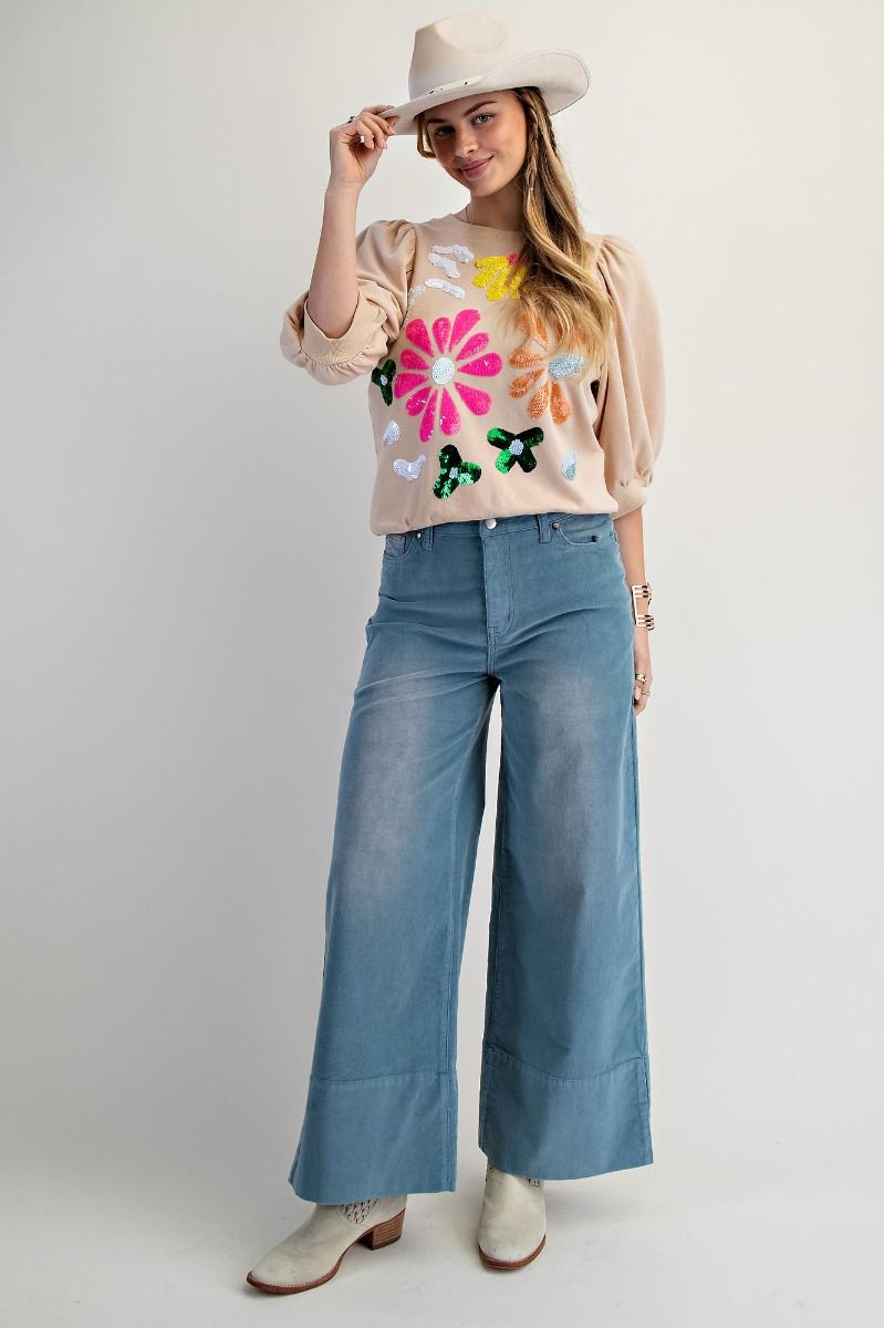 Easel corduroy wide leg pants