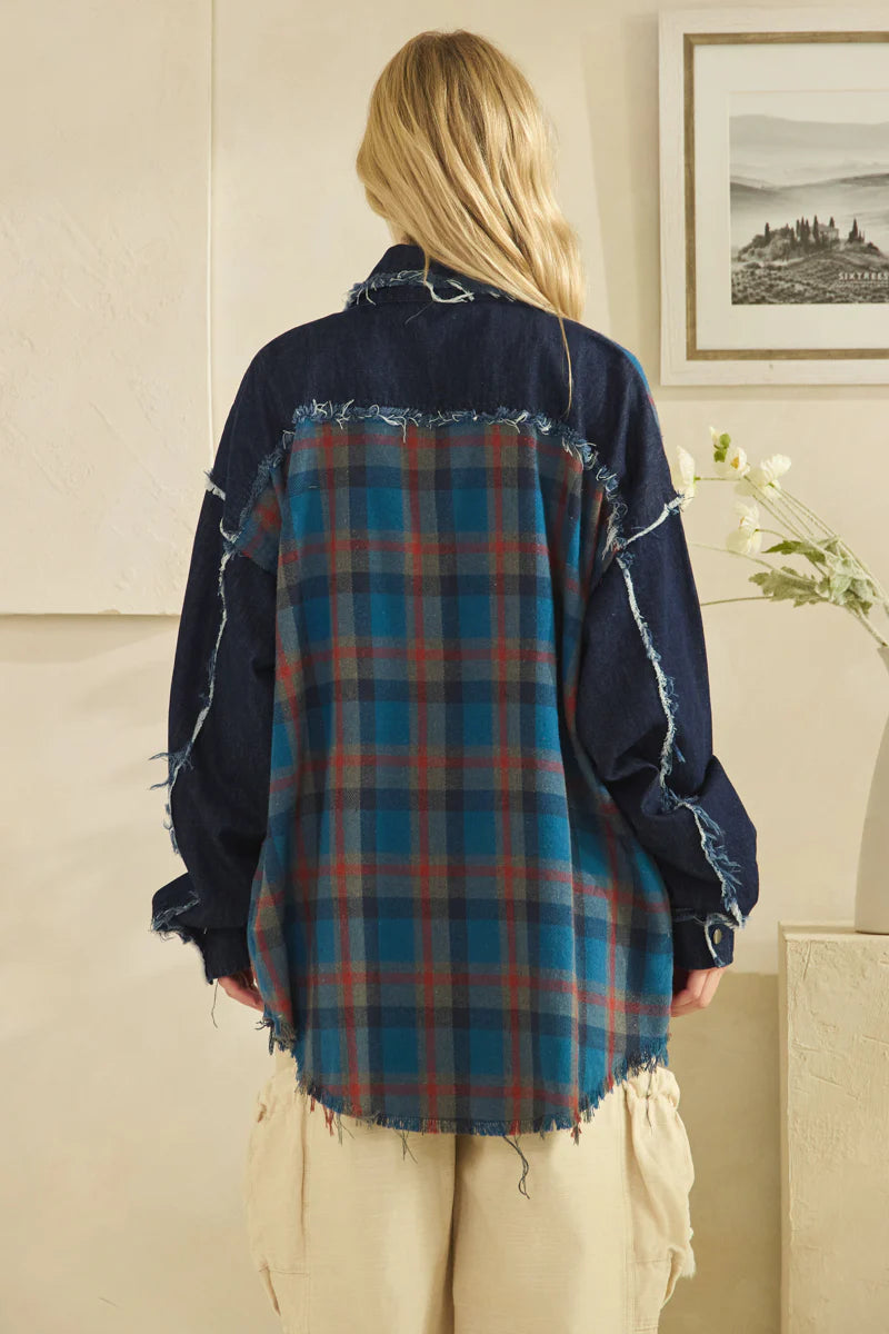 Oli and Hali plaid mix jacket