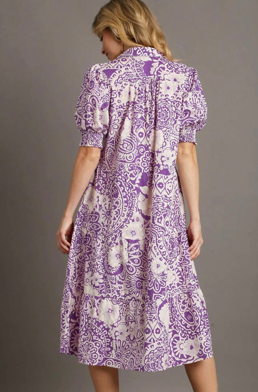 Umgee lavender printed midi dress