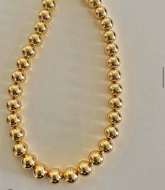CLASSIC 7MM | GOLD FILLED BEADED NECKLACE