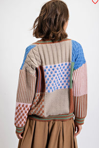 Easel Khaki Brown sweater cardigan