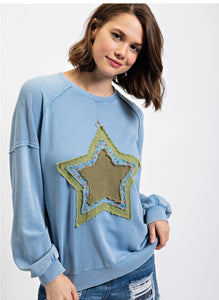 Easel star patchwork sweatshirt