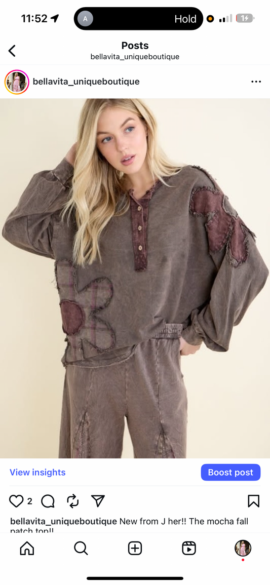 J her brown patch top