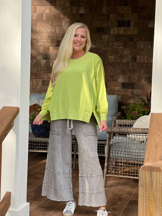 Easel mineral wash knit sweatshirt