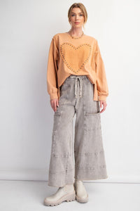 Easel wide leg mineral wash pants