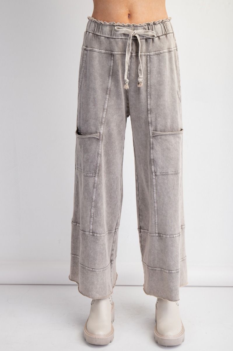 Easel wide leg mineral wash pants