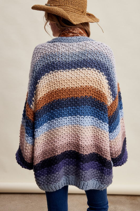 Autumn nights chunky cardigan listicle blue