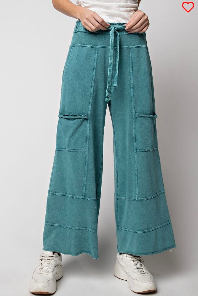 Easel wide leg mineral wash pants