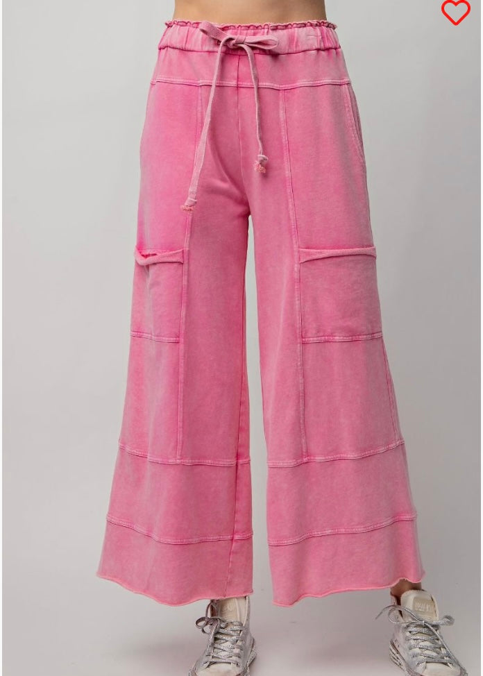 Easel wide leg mineral wash pants