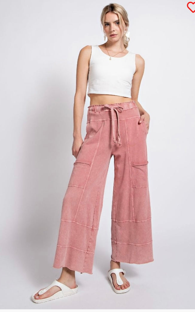 Easel wide leg mineral wash pants