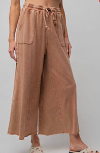 Easel mineral washed wide leg pants