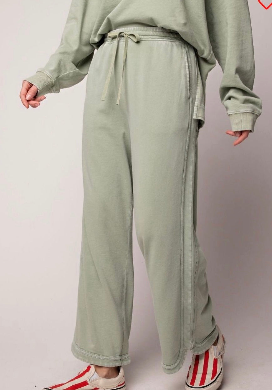 Easel mineral wash wide leg pants