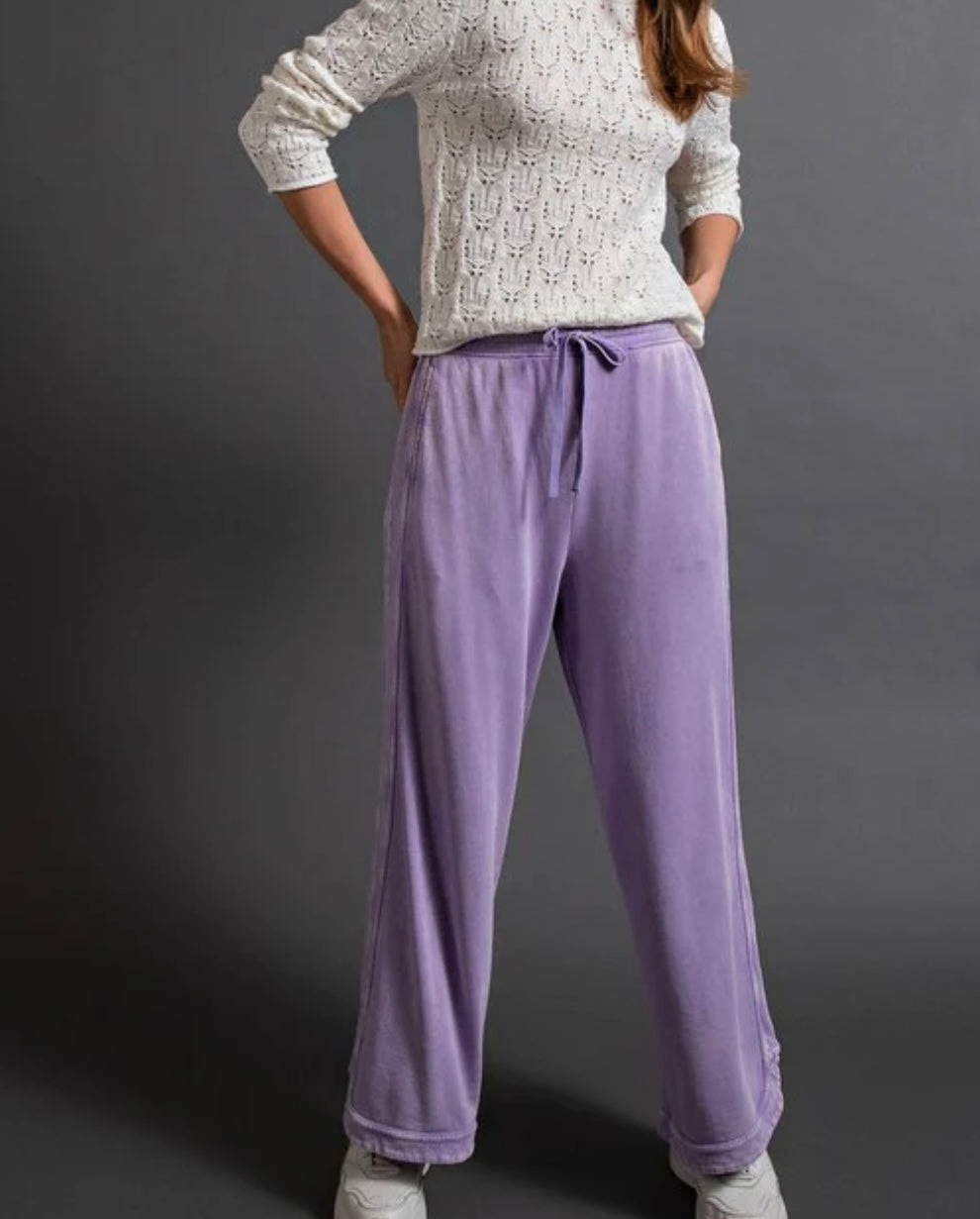 Easel mineral wash wide leg pants