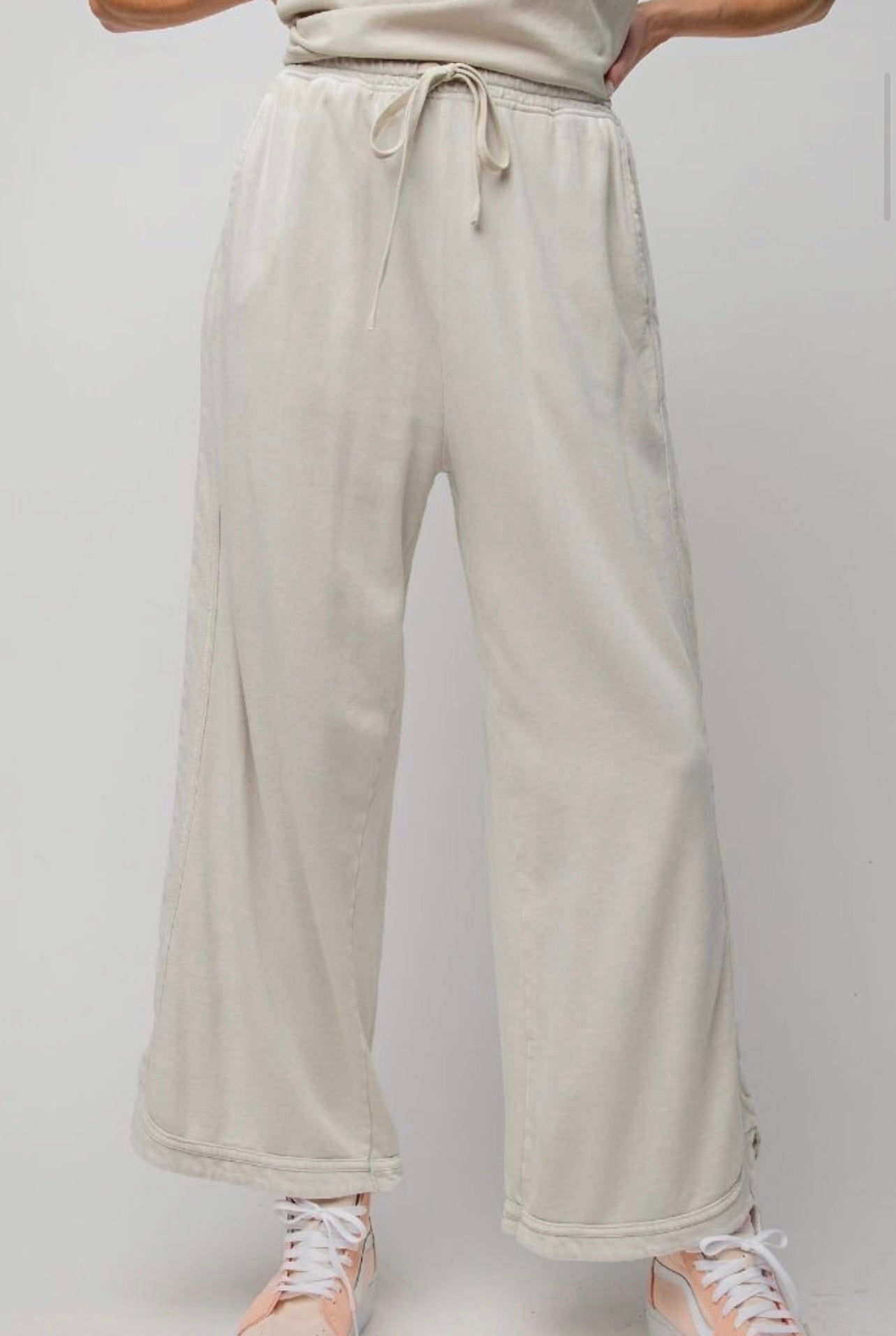 Easel mineral wash wide leg pants