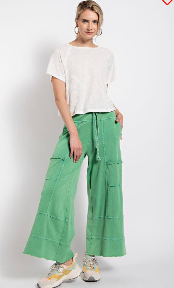 Easel wide leg mineral wash pants