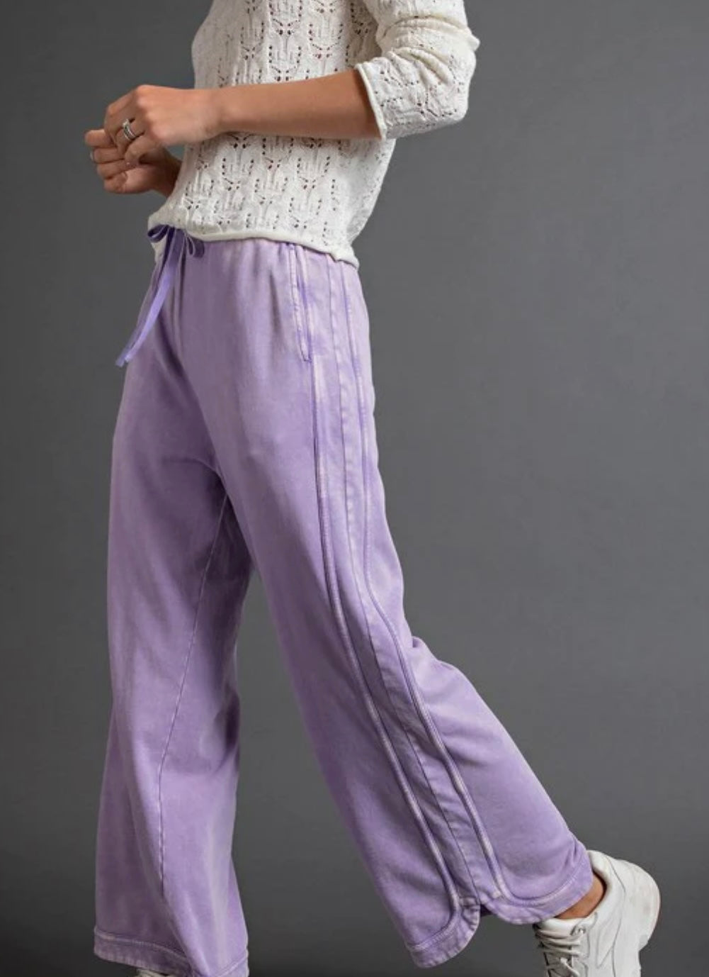 Easel mineral wash wide leg pants