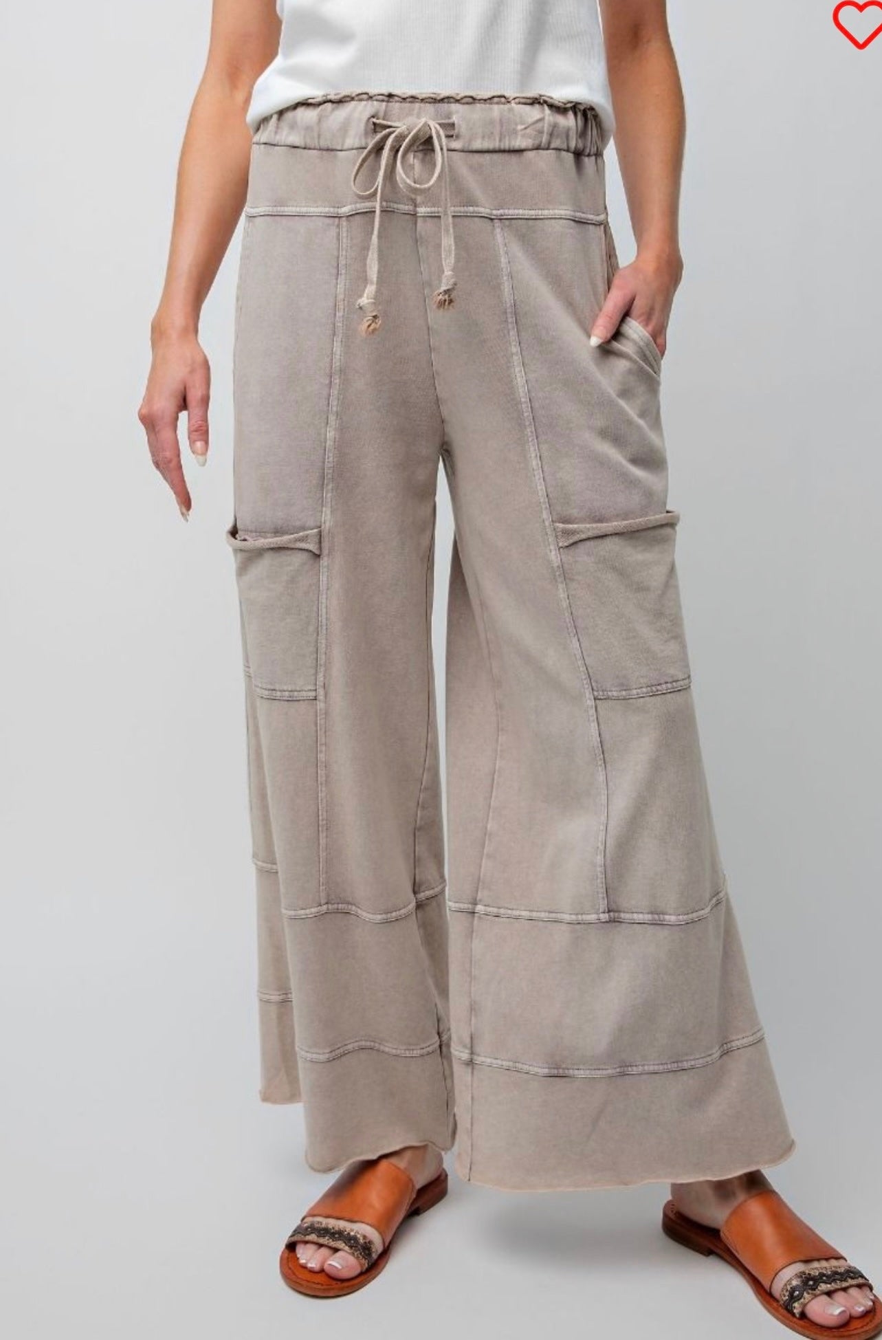 Easel wide leg mineral wash pants