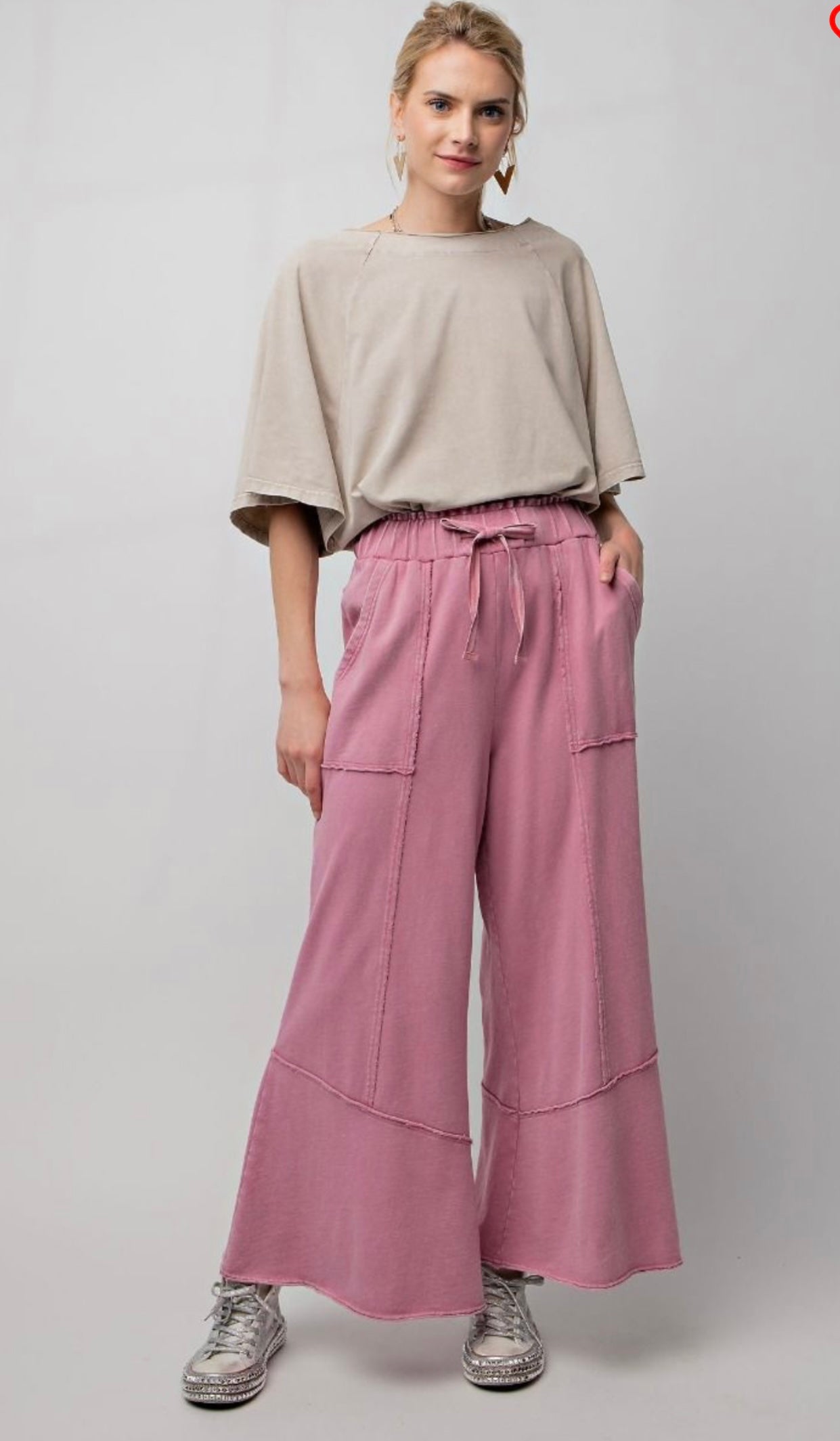 Easel wide leg mineral wash pants