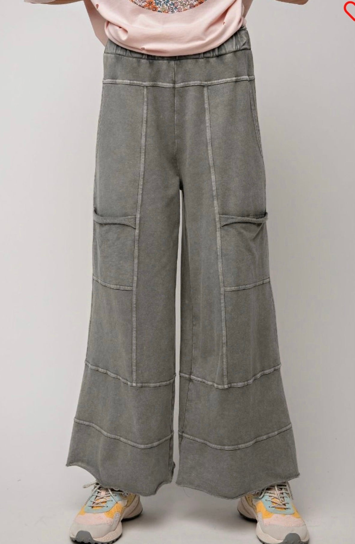 Easel wide leg mineral wash pants