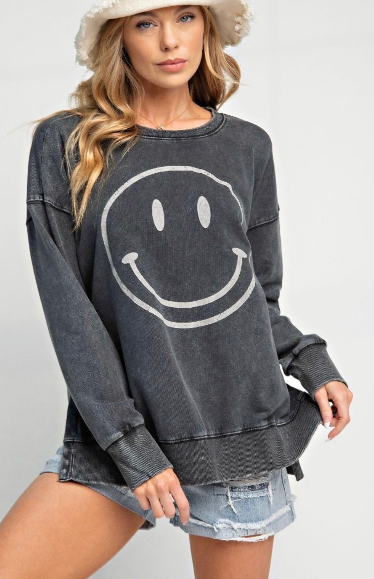 Easel smiley face sweatshirt