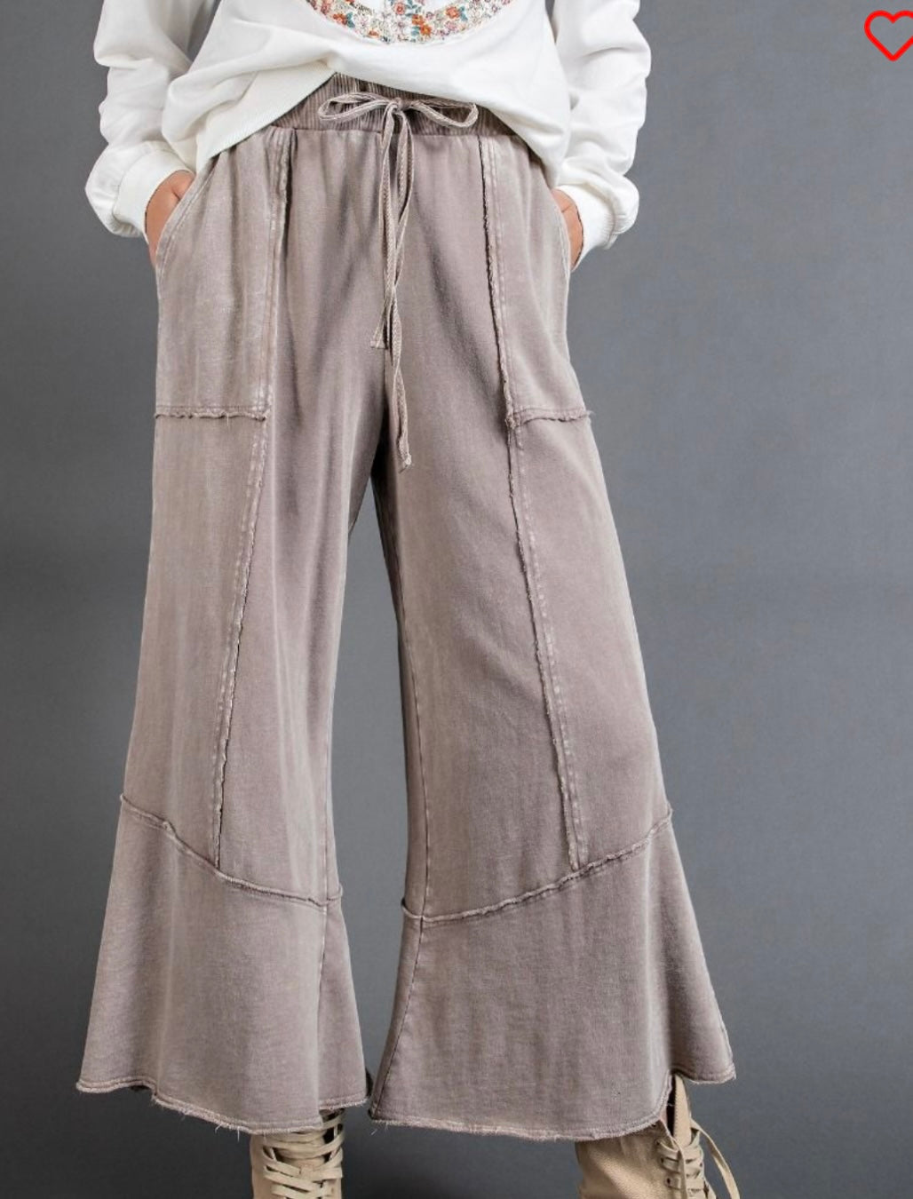 Easel wide leg mineral wash pants