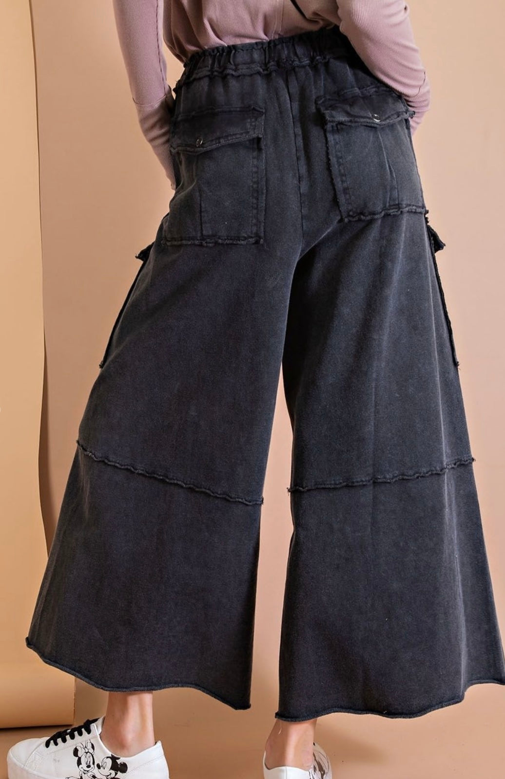 Easel Faded Wide Leg Pants cargo style