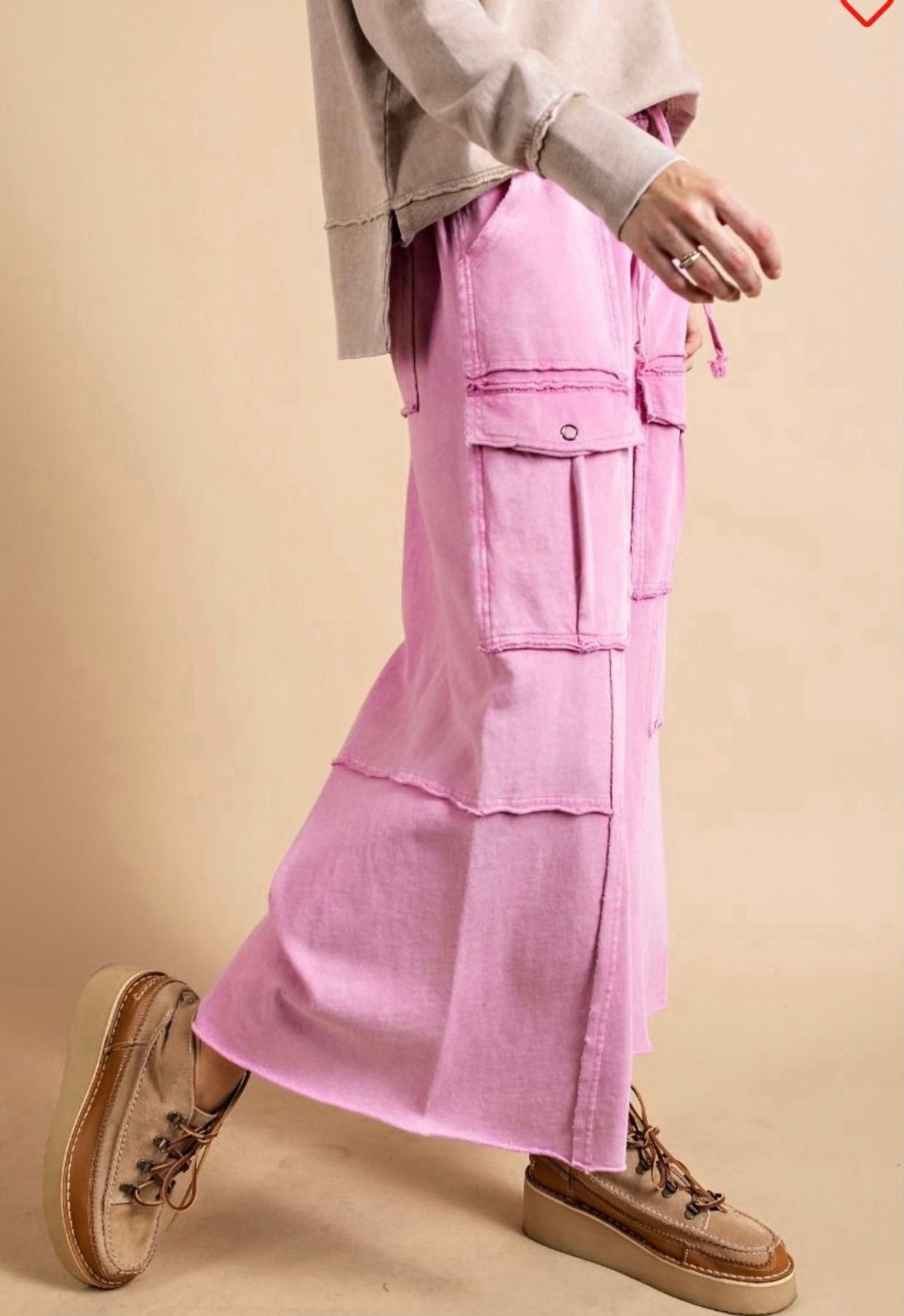 Easel Faded Wide Leg Pants cargo style