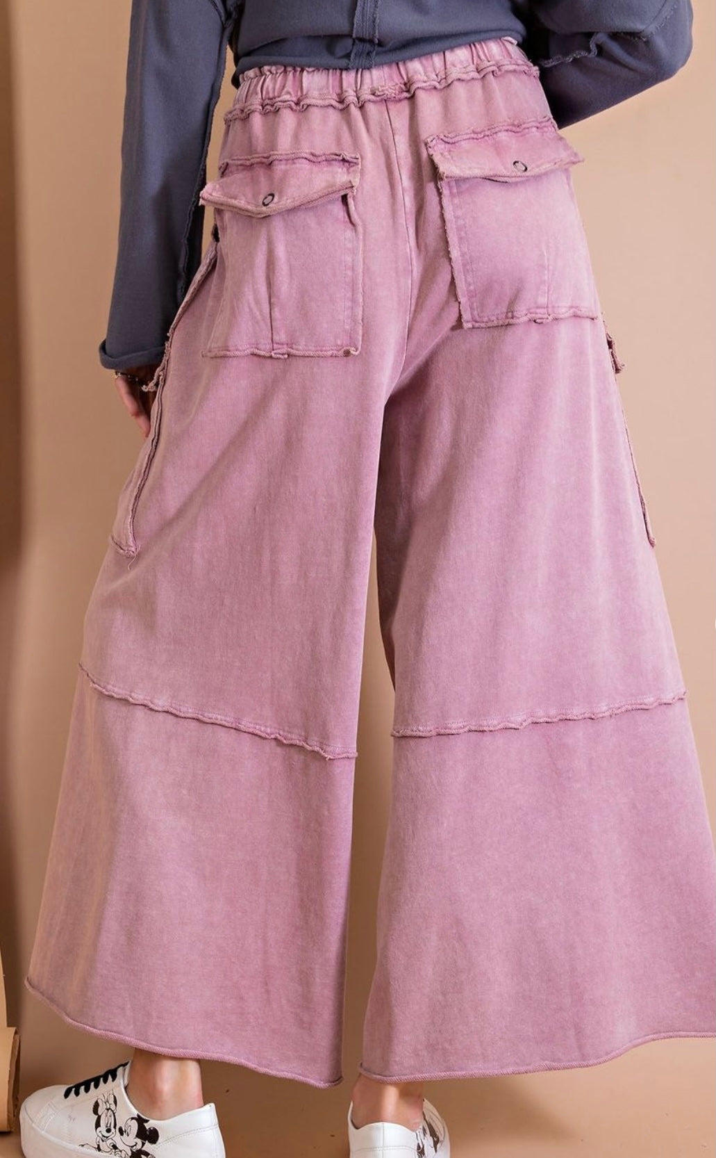 Easel Faded Wide Leg Pants cargo style