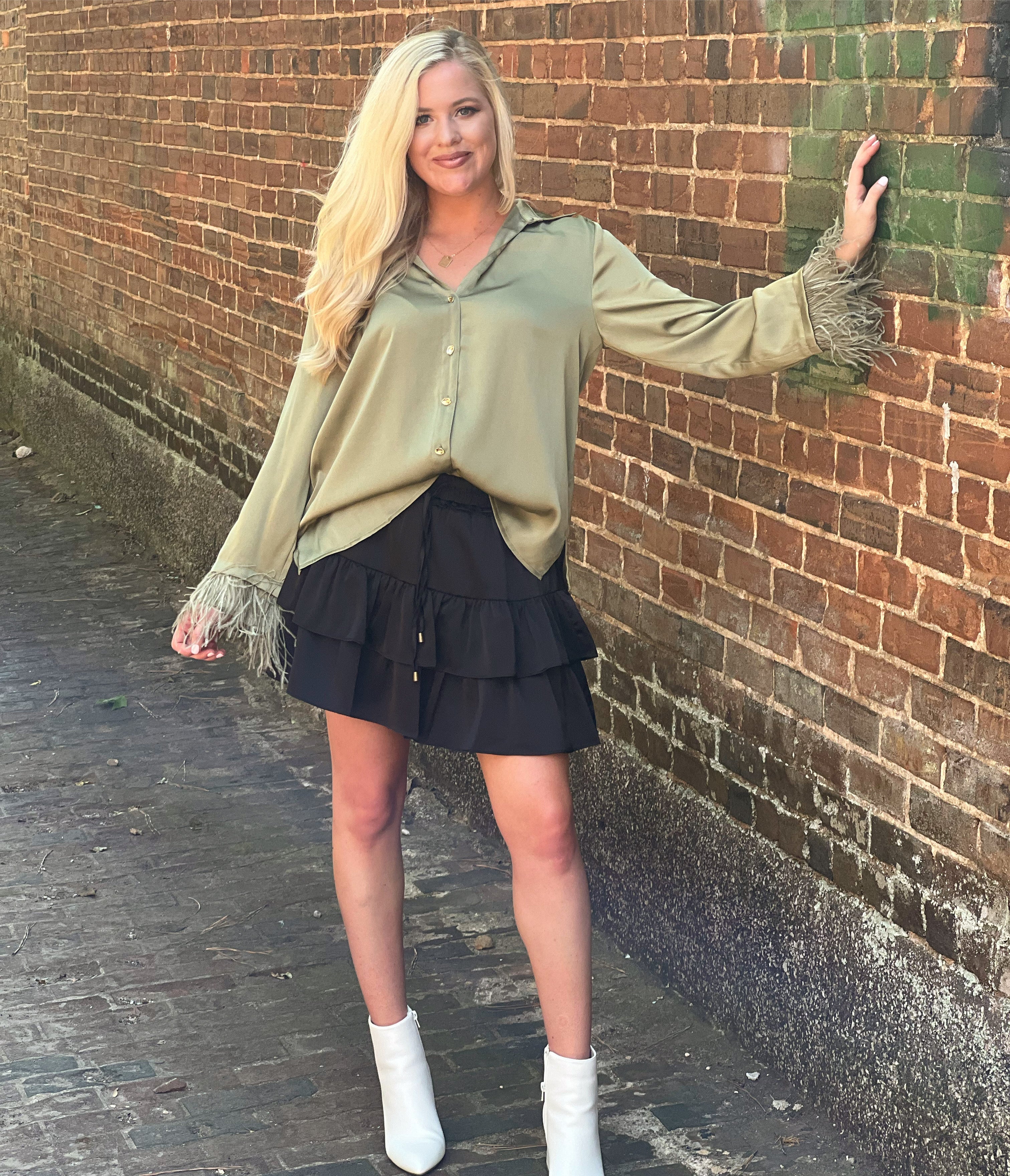 Simply Charmed Top Olive